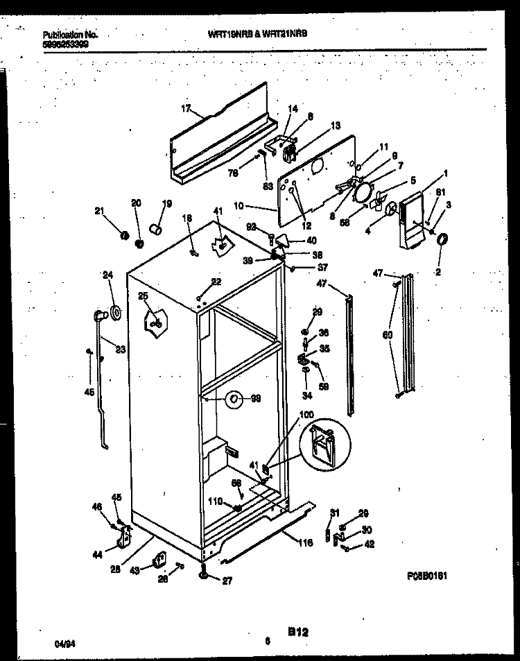 CABINET PARTS Diagram and Parts List for WRT21NRBD0  Frigidaire Refrigerator