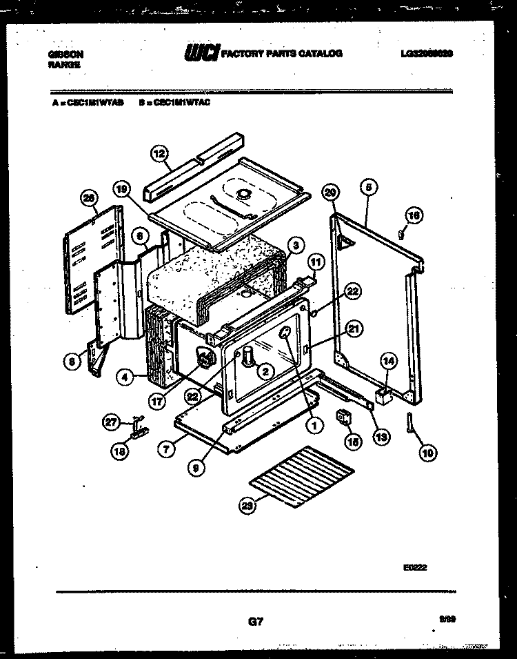 BODY PARTS Diagram and Parts List for CEC1M1WTAB  Gibson Range
