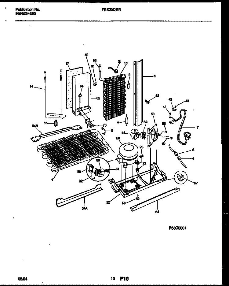 SYSTEM AND AUTOMATIC DEFROST PARTS Diagram and Parts List for FRS20QRBW0  Frigidaire Refrigerator