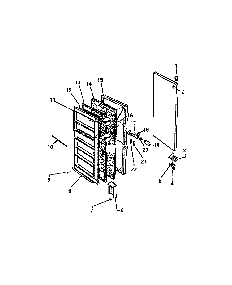 DOOR Diagram and Parts List for UFS101SM3W  Kelvinator Freezer