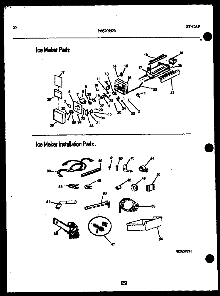 ICE MAKER AND ICE MAKER INSTALLATIO Diagram and Parts List for FGI220JN0D  Kelvinator Refrigerator