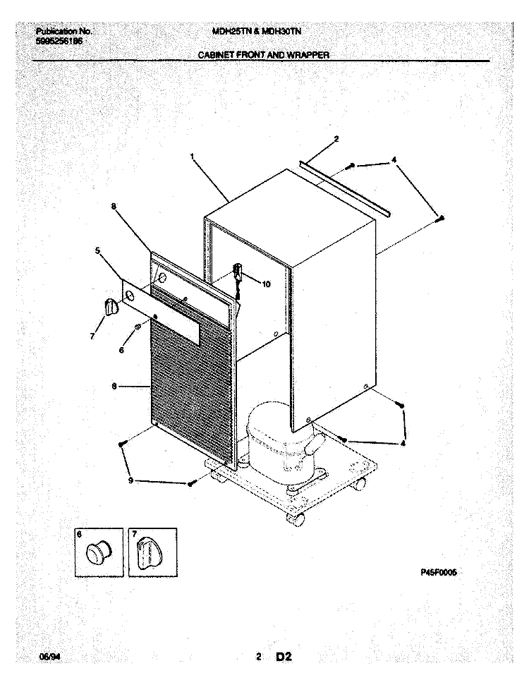 WRAPPER Diagram and Parts List for MDH30TN1  Frigidaire Dehumidifier