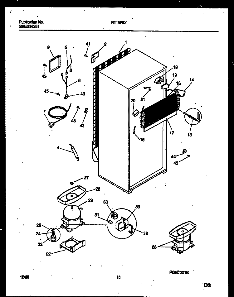 SYSTEM AND AUTOMATIC DEFROST PARTS Diagram and Parts List for RT19F8DX3D  Gibson Refrigerator