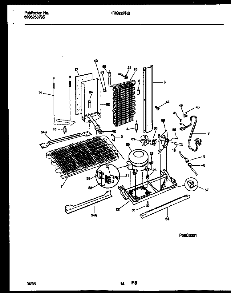 SYSTEM AND AUTOMATIC DEFROST PARTS Diagram and Parts List for FRS22PRBW0  Frigidaire Refrigerator