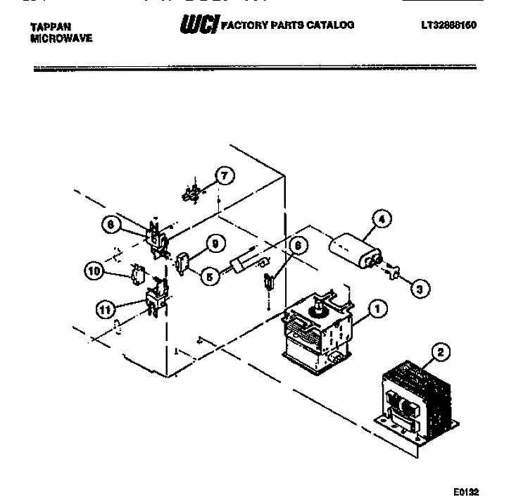 FUNCTIONAL Diagram and Parts List for 56-2258-10-01  Tappan Microwave