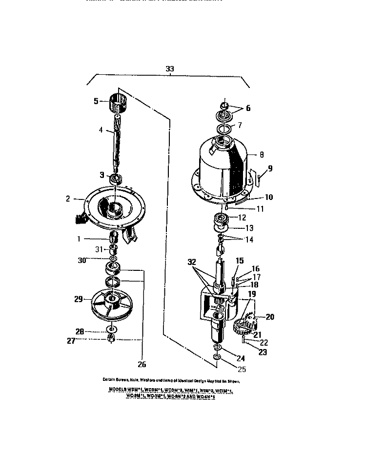 DRIVE Diagram and Parts List for WCDMA1  Frigidaire Washer
