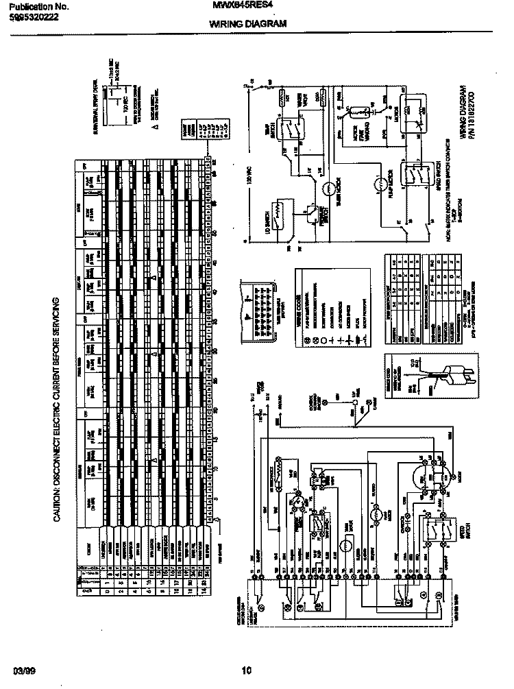 WIRING DIAGRAM Diagram and Parts List for MWX645RES4  Frigidaire Washer