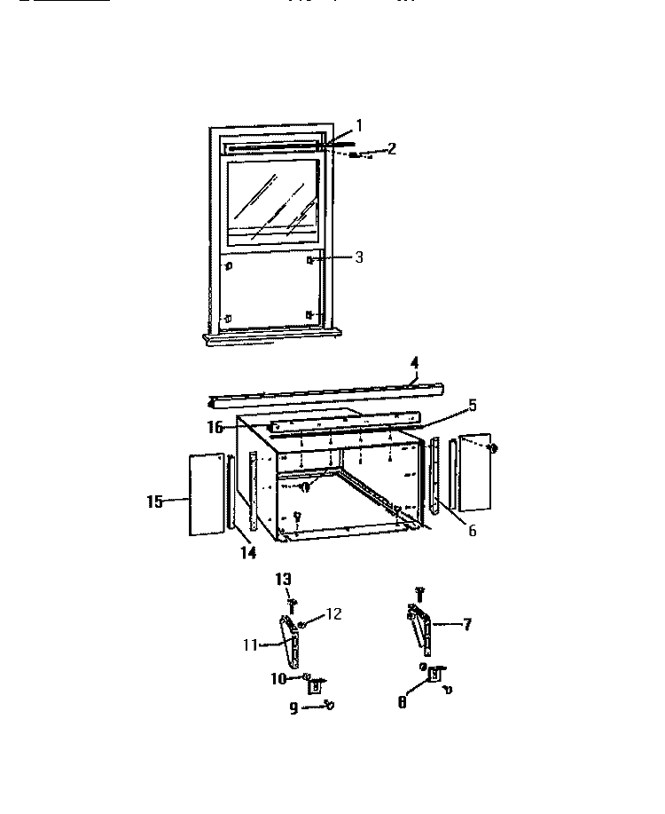 WINDOW MOUNTING Diagram and Parts List for AS139J1K1  Frigidaire Air Conditioner