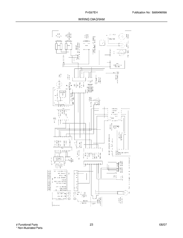 WIRING DIAGRAM Diagram and Parts List for PHS67EHSB5  Frigidaire Refrigerator