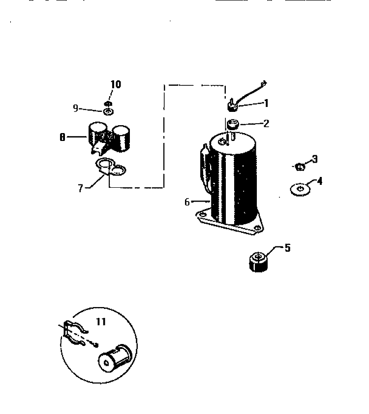 COMPRESSOR Diagram and Parts List for AC067H7A1  Frigidaire Air Conditioner