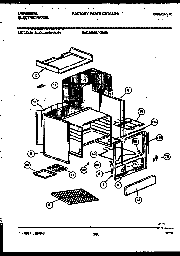 BODY PARTS Diagram and Parts List for CE200SP2WW02  Uni Cooktop