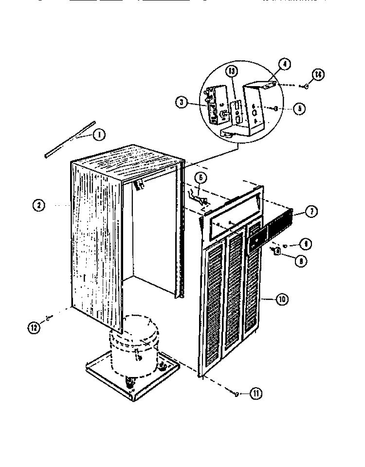 CABINET & CONTROL PARTS Diagram and Parts List for MC13S4GTNA  Gibson Dehumidifier