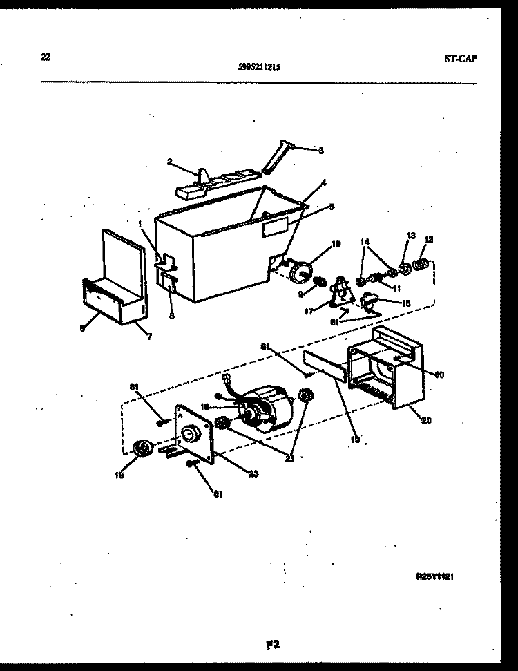 ICE DISPENSER Diagram and Parts List for RS249NCD0  Frigidaire Refrigerator