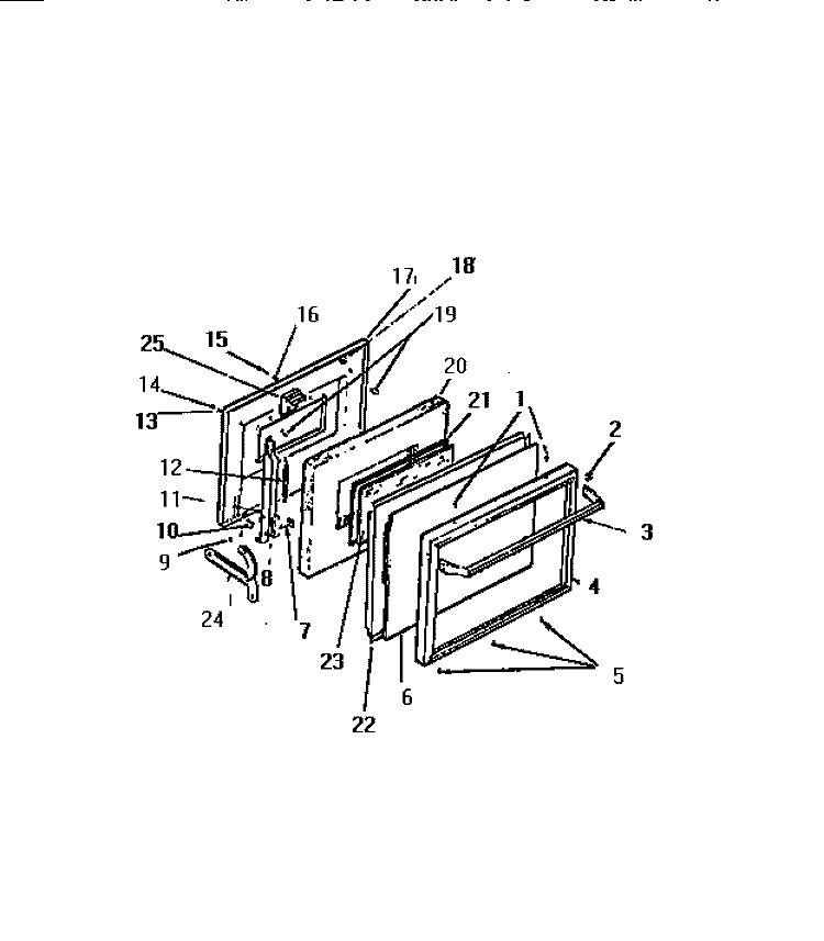 LOWER OVEN DOOR Diagram and Parts List for KB883GDMO  Frigidaire Wall Oven