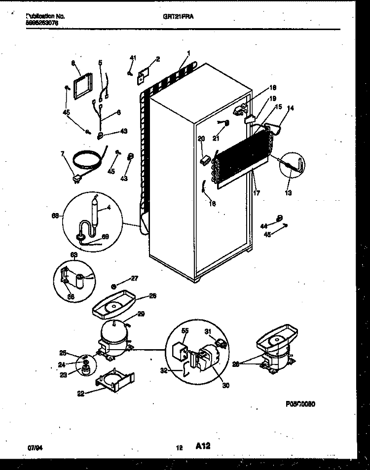 SYSTEM AND AUTOMATIC DEFROST PARTS Diagram and Parts List for GRT21PRAD0  Gibson Refrigerator