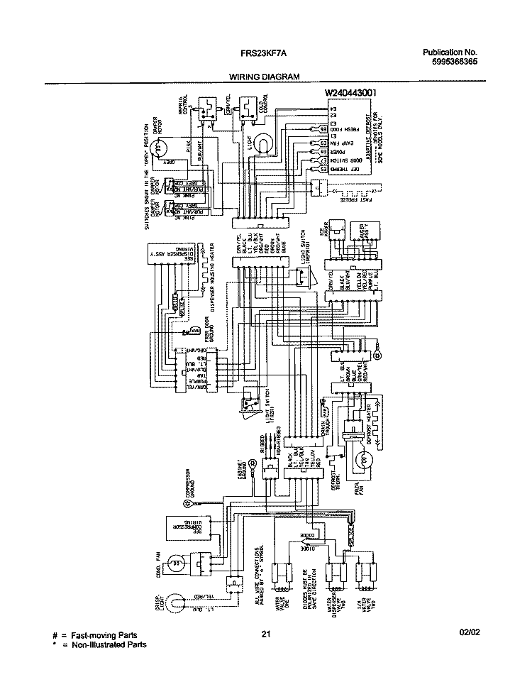 WIRING DIAGRAM Diagram and Parts List for FRS23KF7AB3  Frigidaire Refrigerator