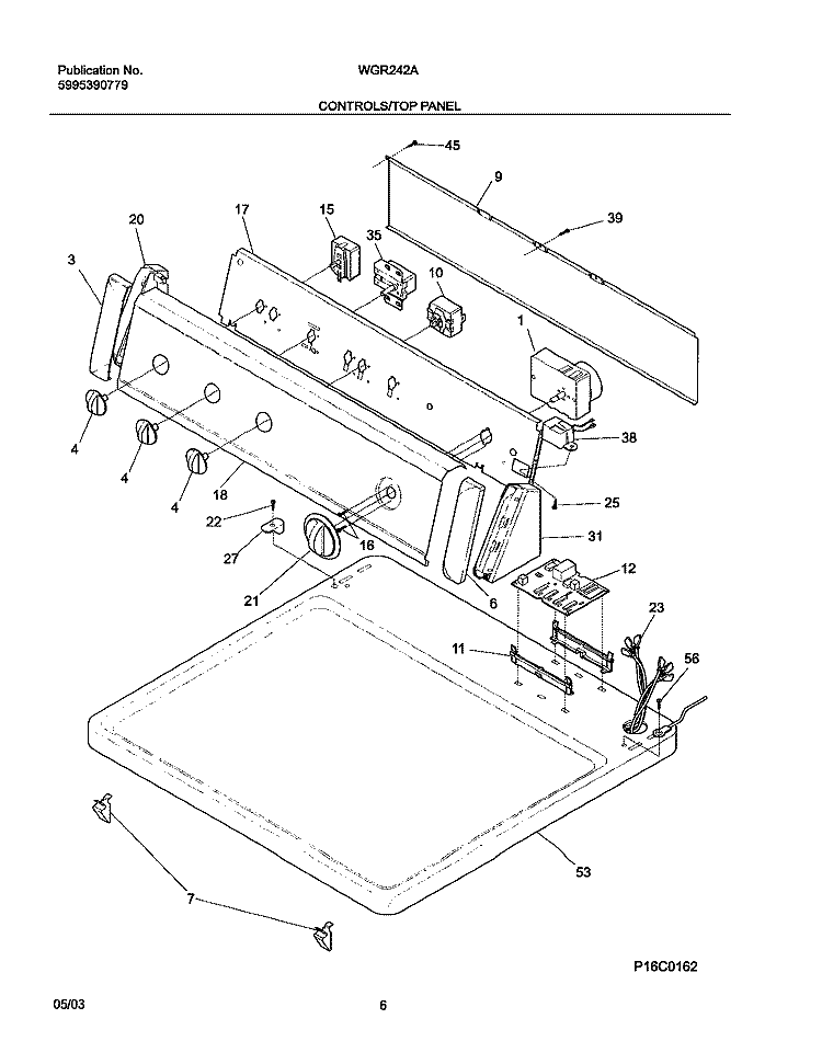 CONTROLS Diagram and Parts List for WGR242AS3  Westinghouse Dryer