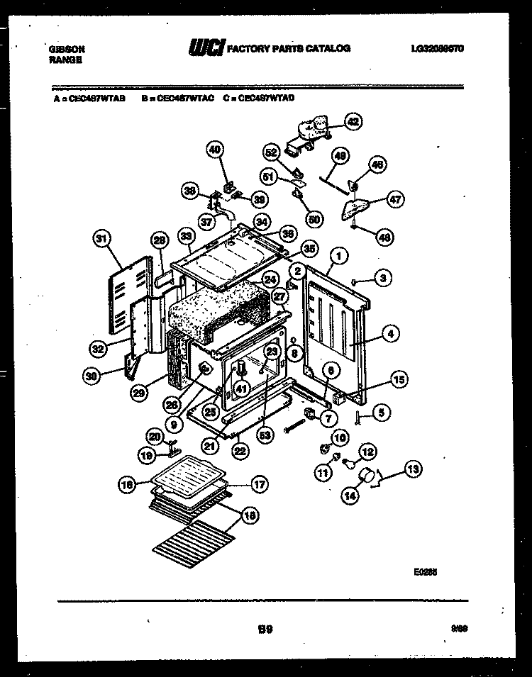 BODY PARTS Diagram and Parts List for CEC4S7WTAC  Gibson Range