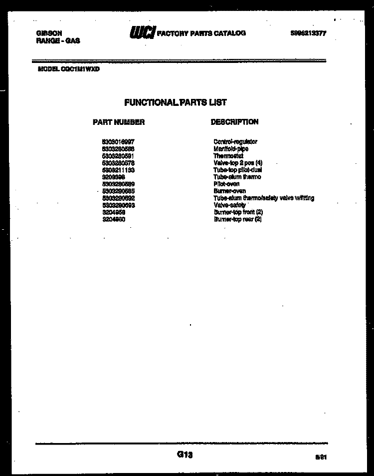 SHELVES AND SUPPORTS Diagram and Parts List for RT19F9DX3A  Gibson Refrigerator