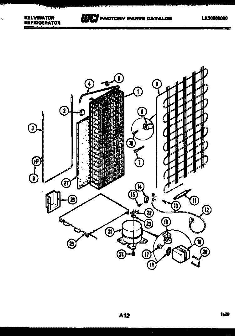 SYSTEM AND AUTOMATIC DEFROST PARTS Diagram and Parts List for FMK220EN0F  Kelvinator Refrigerator