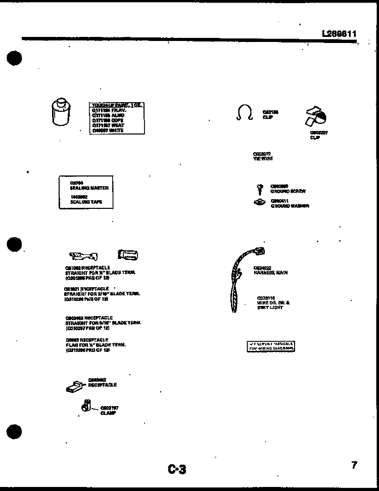 COMPRESSOR PARTS Diagram and Parts List for AC088K7B1  Frigidaire Air Conditioner
