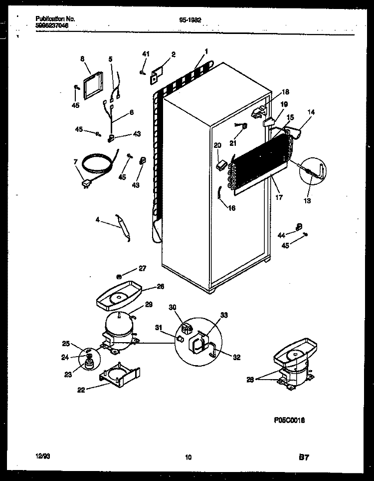 SYSTEM AND AUTOMATIC DEFROST PARTS Diagram and Parts List for 95-1982-00-01  Tappan Refrigerator