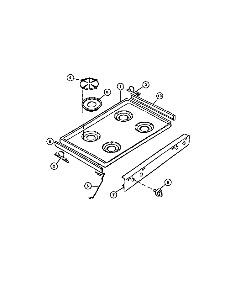 COOKTOP Diagram and Parts List for CGC4S8DXE  Gibson Range
