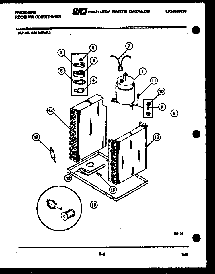 SYSTEM PARTS Diagram and Parts List for AS10ME5E2  Frigidaire Air Conditioner