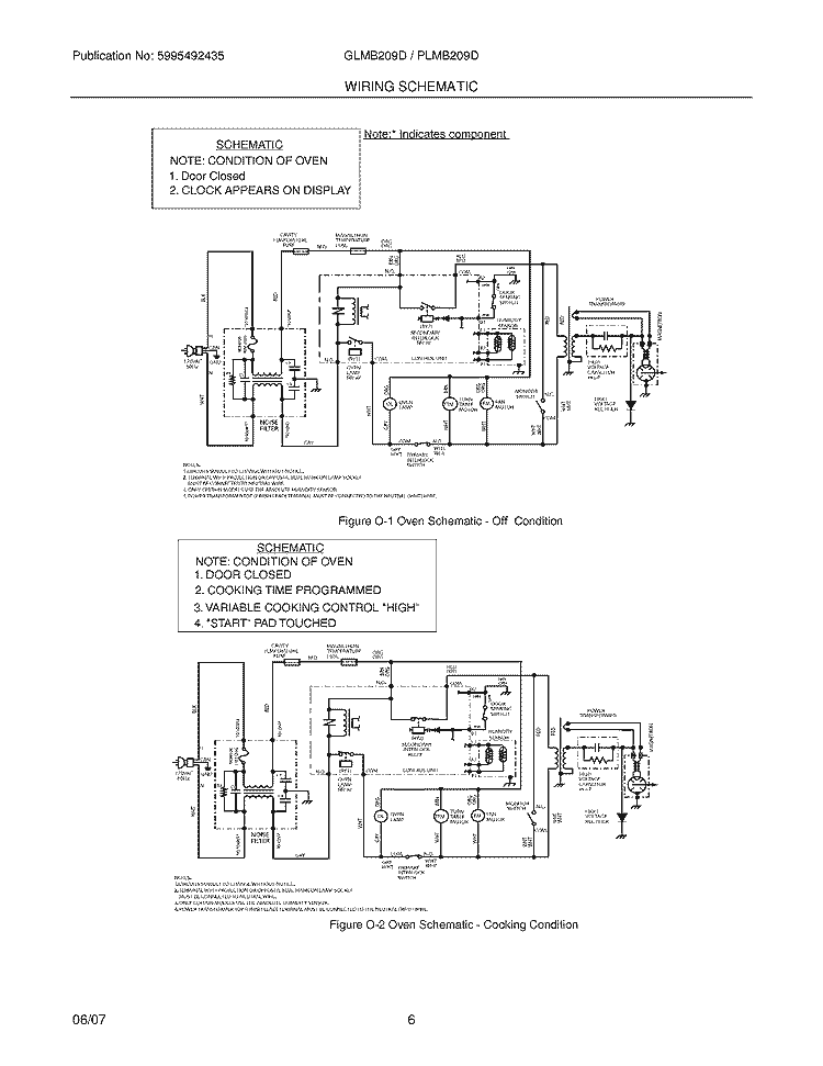 WIRING SCHEMATIC Diagram and Parts List for PLMB209DCD  Frigidaire Microwave