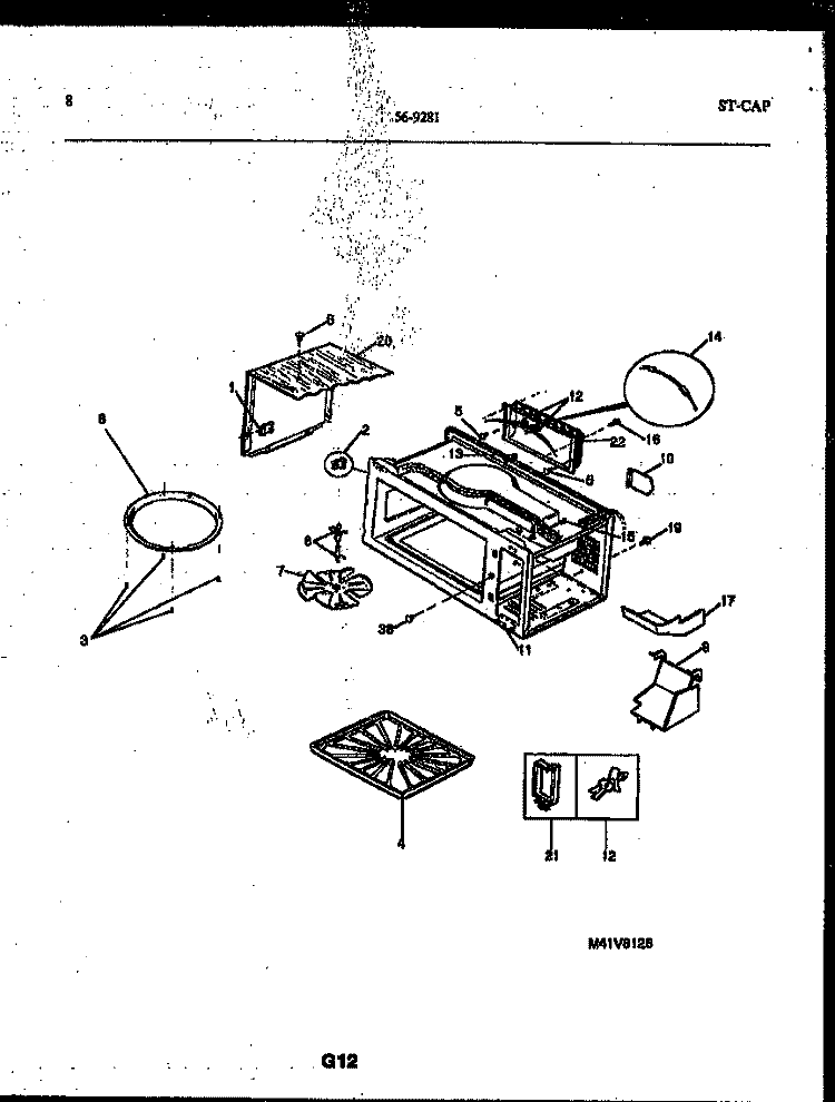 WRAPPER AND BODY PARTS Diagram and Parts List for 56-9281-10-02  Tappan Microwave