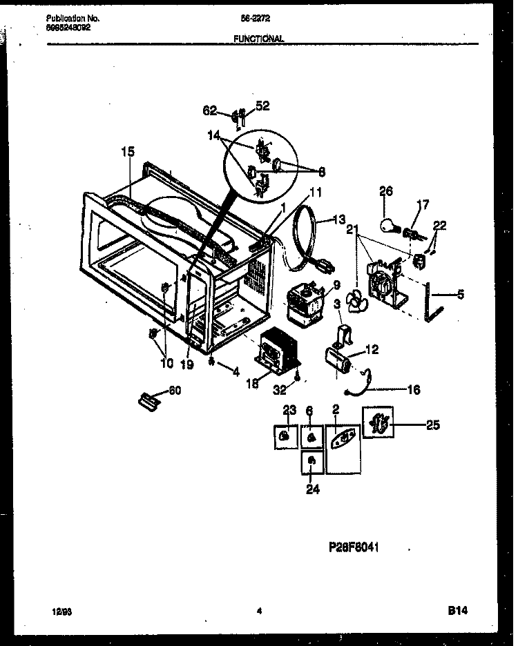 FUNCTIONAL PARTS Diagram and Parts List for 56-2272-10-02  Tappan Microwave