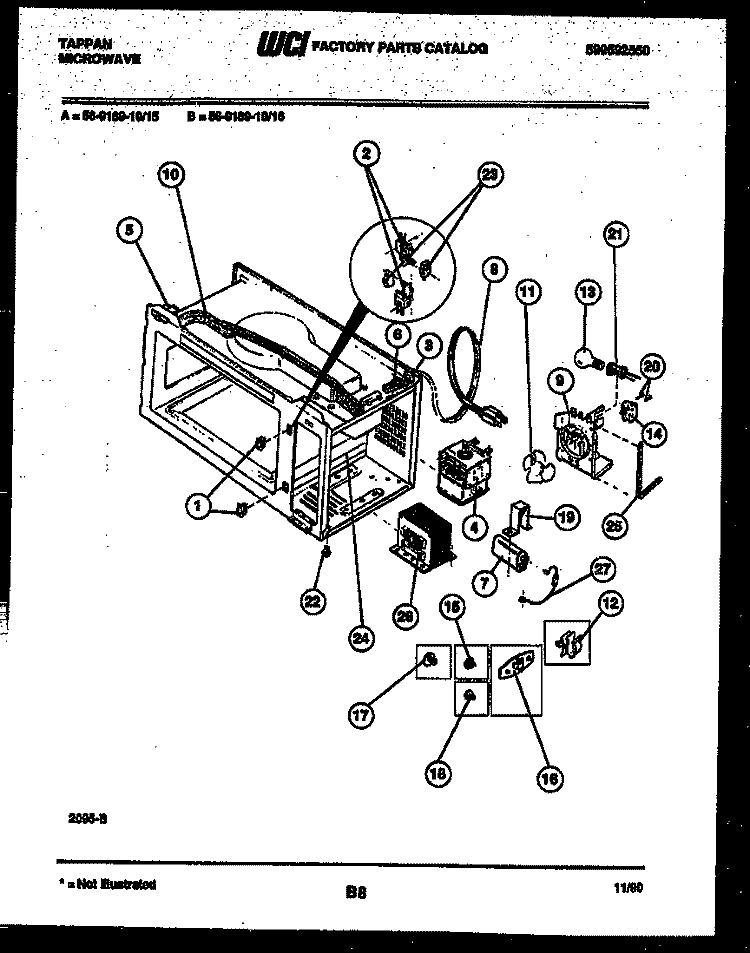 FUNCTIONAL PARTS Diagram and Parts List for 56-9189-10-15  Tappan Microwave