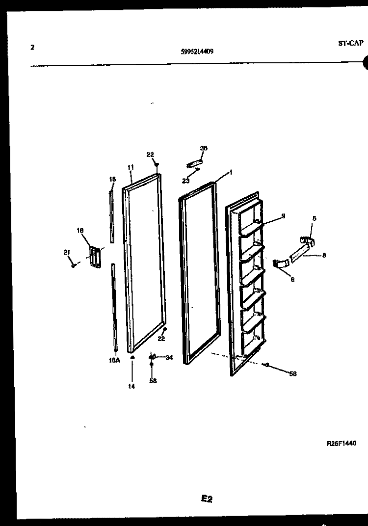 FREEZER DOOR PARTS Diagram and Parts List for FGI220JN1D  Kelvinator Refrigerator