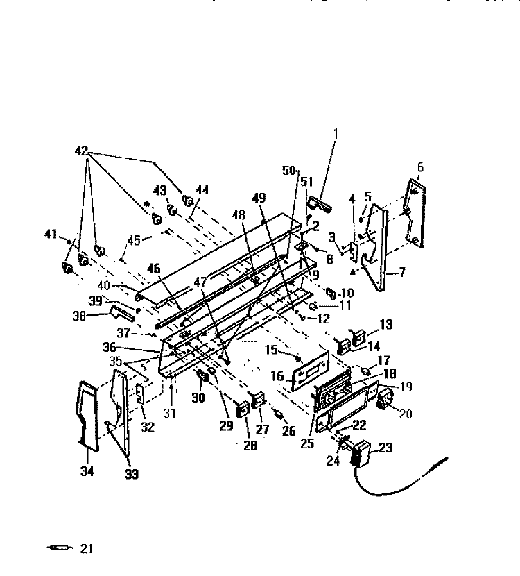 BACKGUARD Diagram and Parts List for KF650GDD2  Frigidaire Range