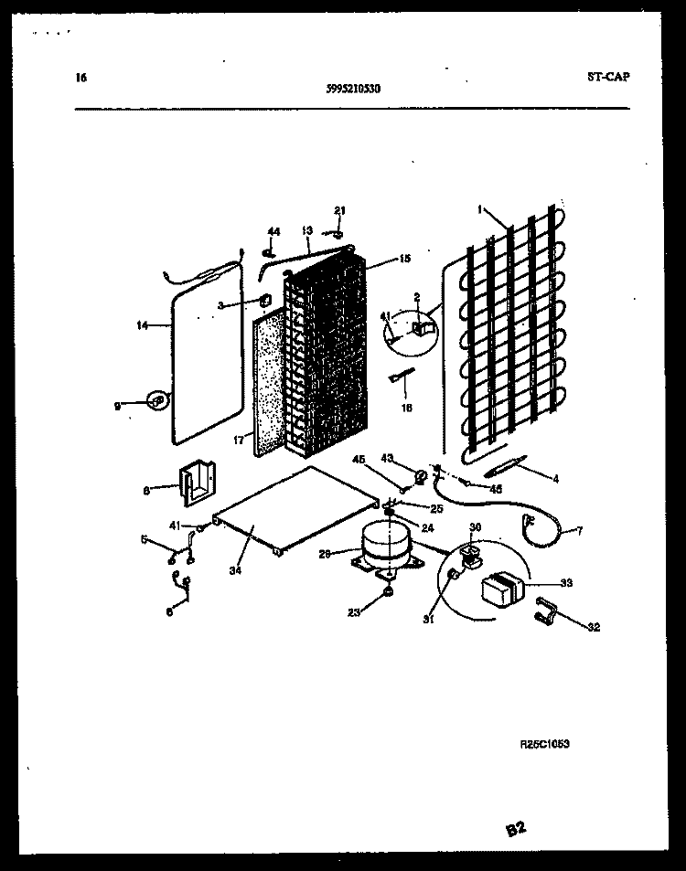 SYSTEM AND AUTOMATIC DEFROST PARTS Diagram and Parts List for FSK190JN1D  Kelvinator Refrigerator