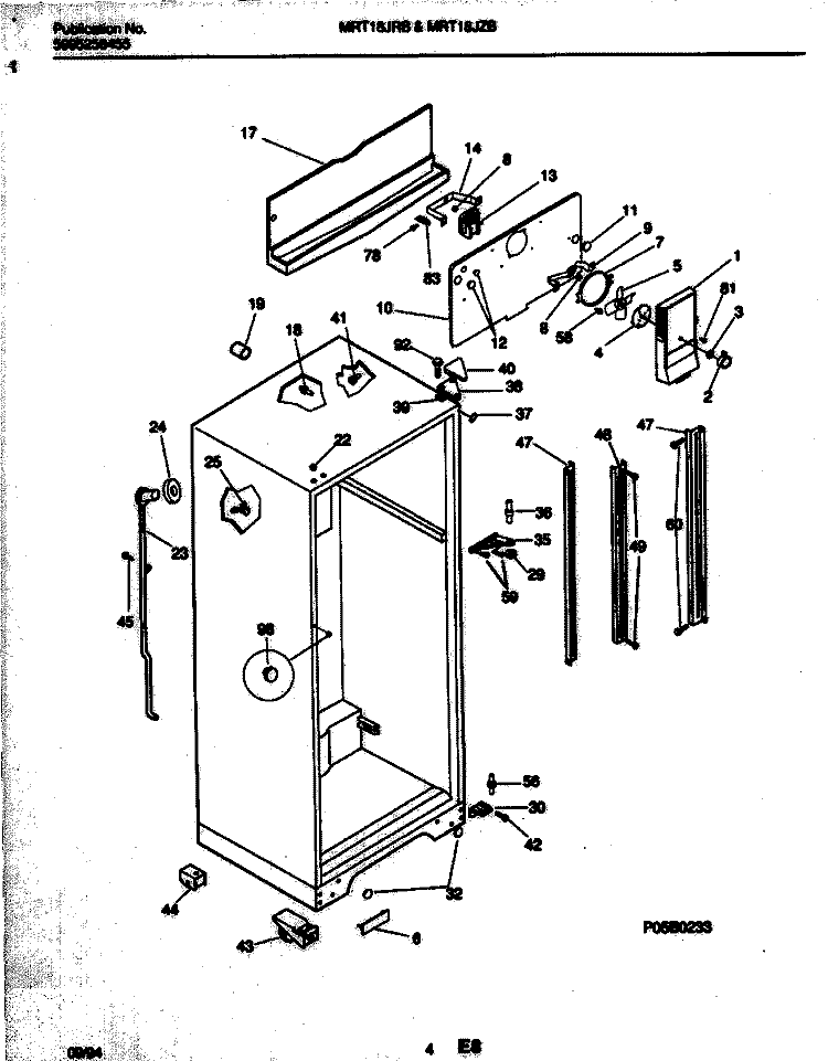 BODY Diagram and Parts List for MRT18JZBD1  Frigidaire Refrigerator