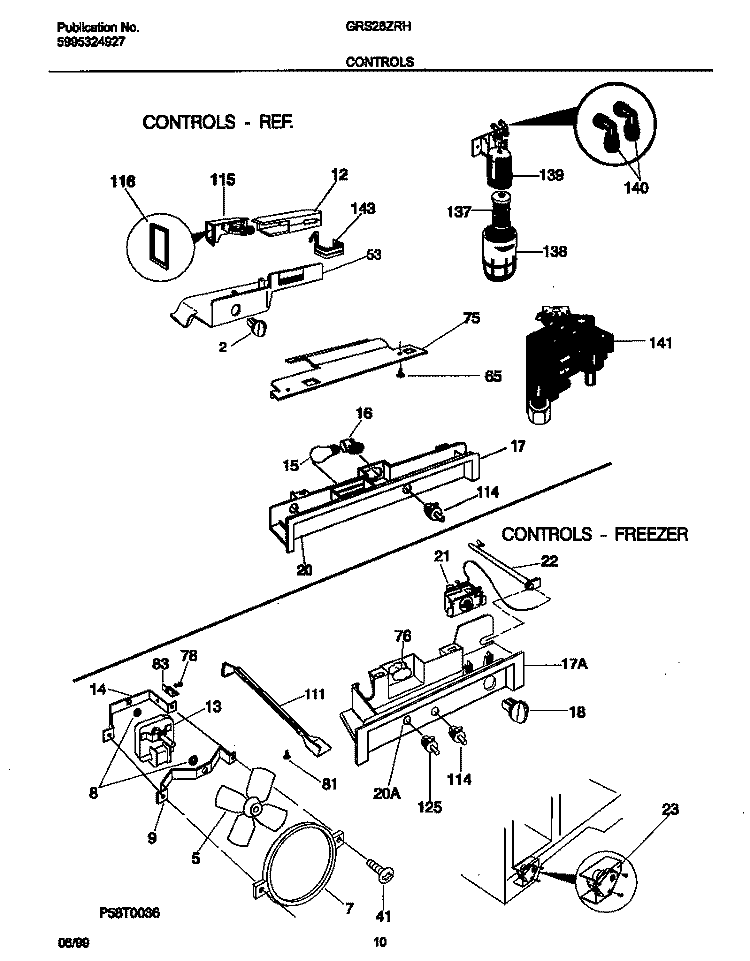 CONTROLS Diagram and Parts List for GRS26ZRHW0  Gibson Refrigerator