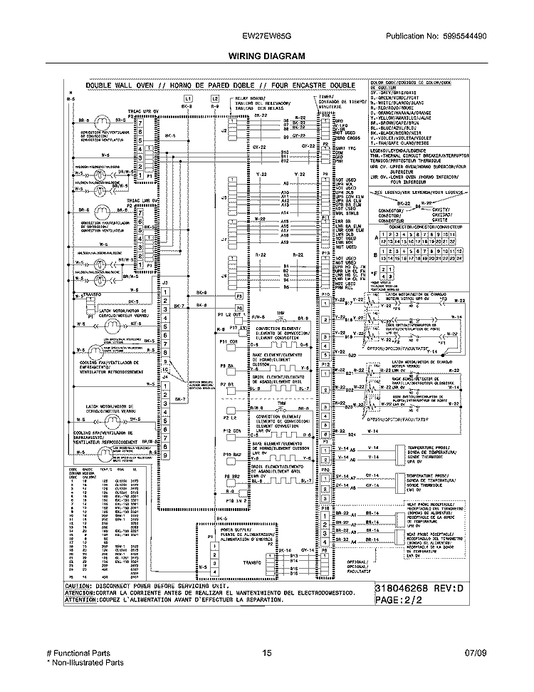 WIRING DIAGRAM Diagram and Parts List for EW27EW65GB4  Electrolux Wall Oven
