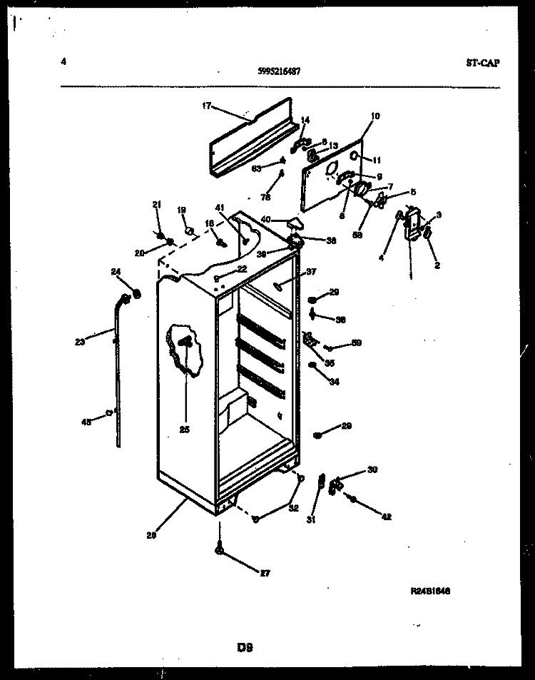 CABINET PARTS Diagram and Parts List for RT19F8WX3C  Gibson Refrigerator