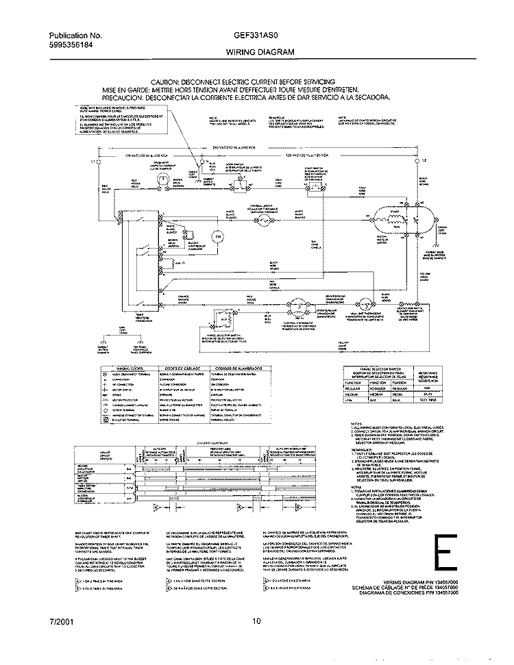 134057000 WIRING DIAGRAM Diagram and Parts List for GEF331AS0  Gibson Dryer