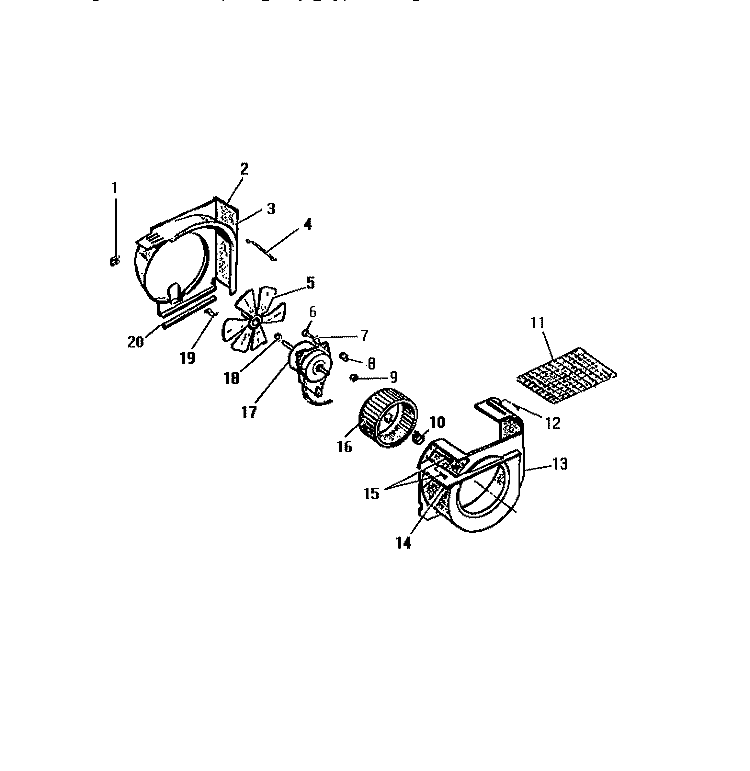 SHROUD, SCROLL, BLOWER MOTOR (`B` C Diagram and Parts List for A13MUD2  Frigidaire Air Conditioner
