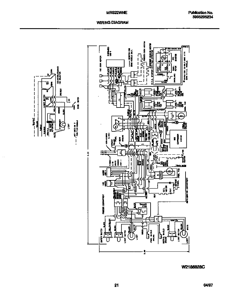 WIRING DIAGRAM Diagram and Parts List for MRS22WNED3  Frigidaire Refrigerator