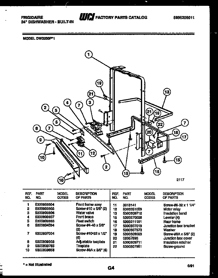POWER DRY AND MOTOR PARTS Diagram and Parts List for DW3200PW1  Frigidaire Dishwasher