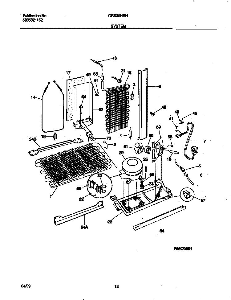 SYSTEM Diagram and Parts List for GRS20HRHW0  Gibson Refrigerator