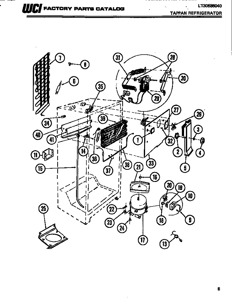 SYSTEM AND AUTOMATIC DEFROST PARTS Diagram and Parts List for 95-1787-23-01  Tappan Refrigerator