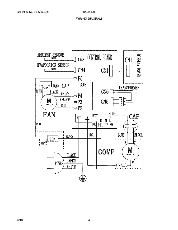 WIRING DIAGRAM Diagram and Parts List for CAE29ER0  Crosley Air Conditioner