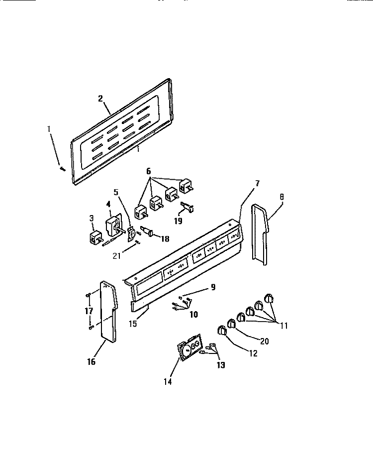 BACKGUARD Diagram and Parts List for REC406CT0  Kelvinator Range