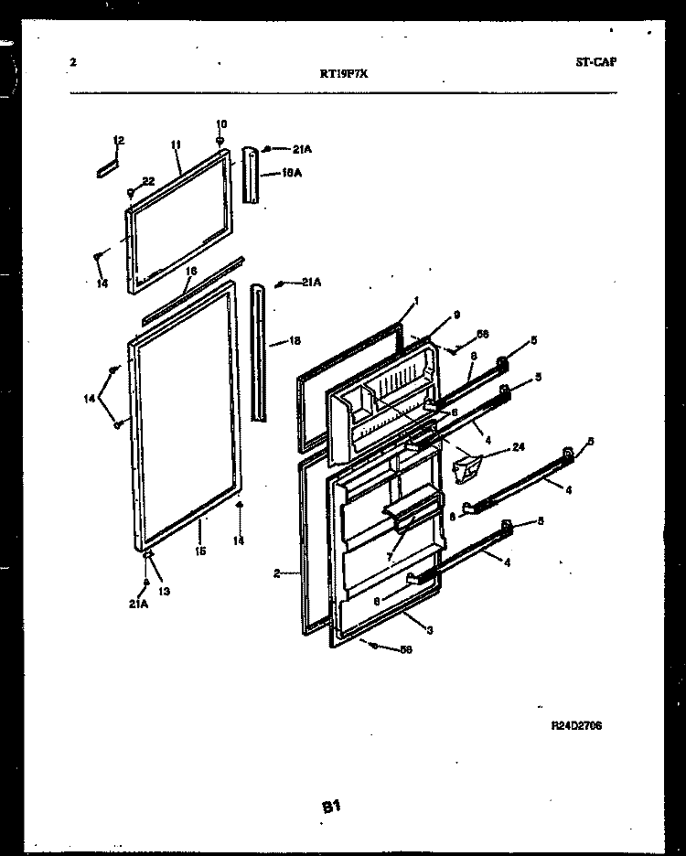 DOOR PARTS Diagram and Parts List for RT19F7DX3C  Gibson Refrigerator