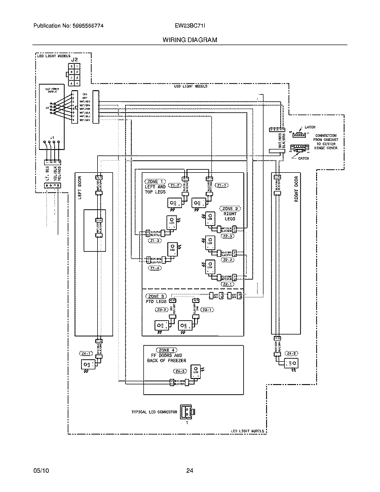 WIRING DIAGRAM Diagram and Parts List for EW23BC71IW4  Electrolux Refrigerator