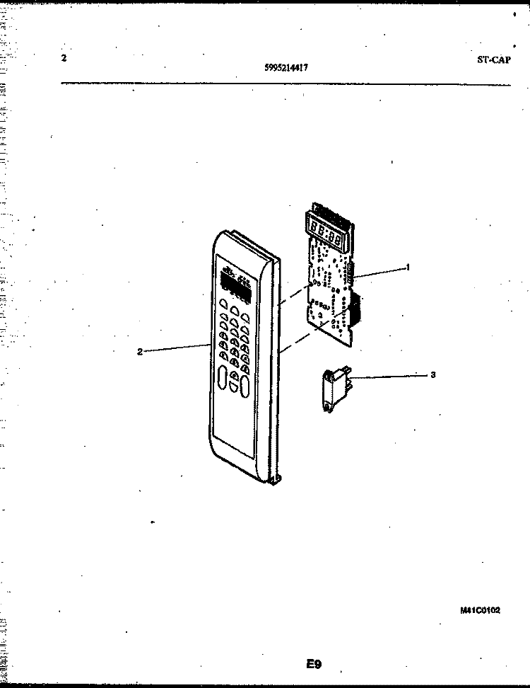 CONTROL PANEL Diagram and Parts List for 56-2651-10-01  Tappan Microwave